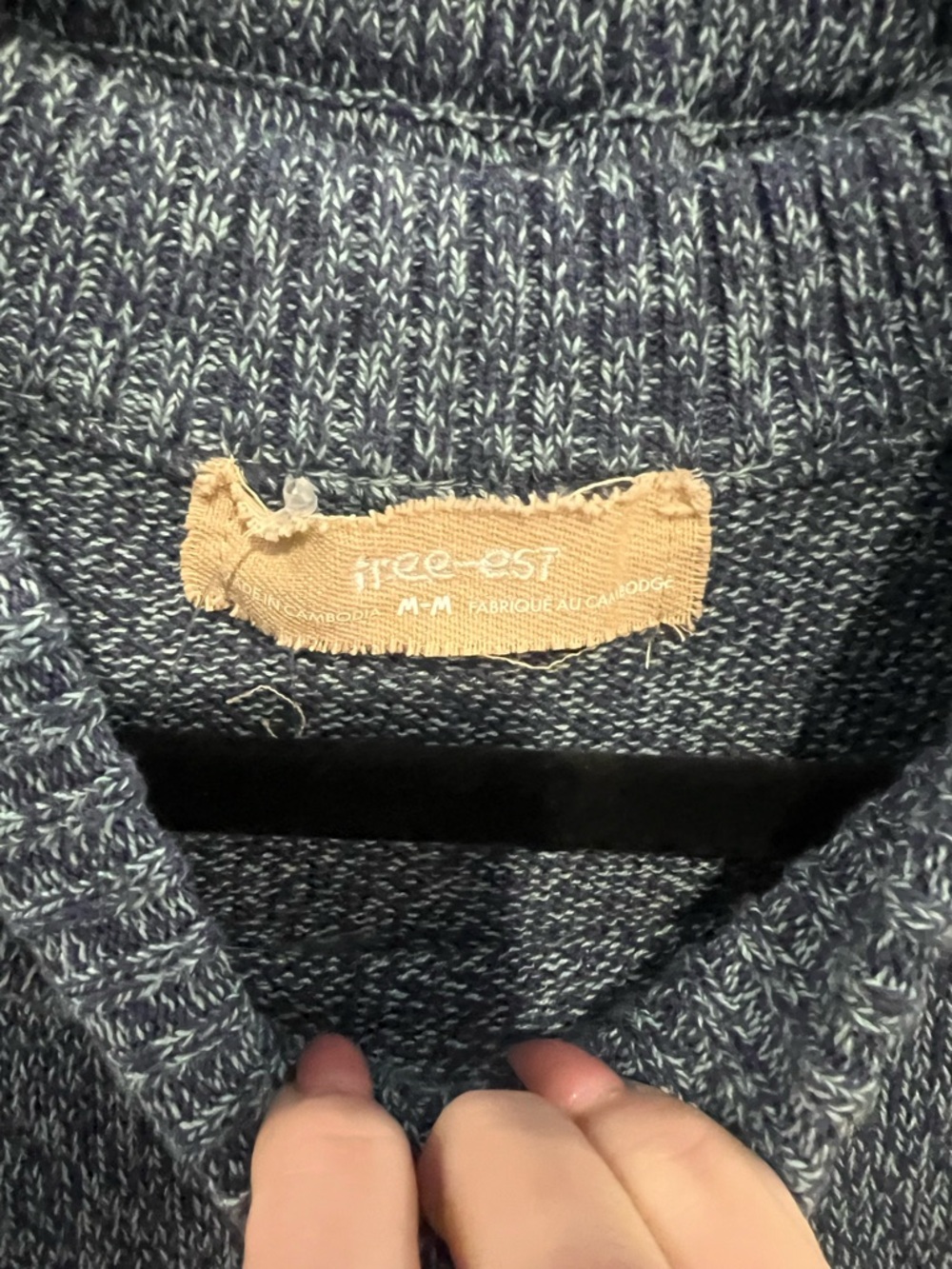 Free People Button Up Sweater Set, Blue Heather, MED , NWT - Picture 8 of 9